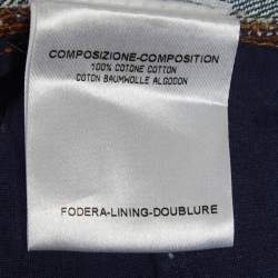 Pre Owned تنورة غوتشي جينز زرقاء مطرزة بزهور GG مقاس صغير (سمول)