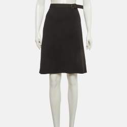 Pre Owned Gucci Black Crepe Pencil Skirt S