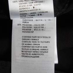 مملوكة مسبقًا شورت غوتشي صوف كسرات تقليم جلد أسود مقاس صغير