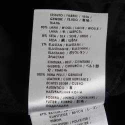 مملوكة مسبقًا شورت غوتشي صوف كسرات تقليم جلد أسود مقاس صغير