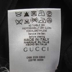 Pre Owned Gucci Black Stretch Knit Belted Mini Dress XS