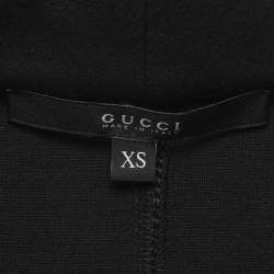 Pre Owned Gucci Black Stretch Knit Belted Mini Dress XS