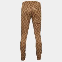 Pre Owned Gucci Brown GG Jersey Drawstring Joggers S
