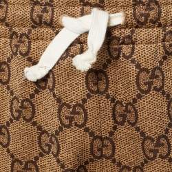 Pre Owned Gucci Brown GG Jersey Drawstring Joggers S