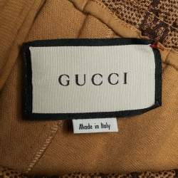 Pre Owned Gucci Brown GG Jersey Drawstring Joggers S
