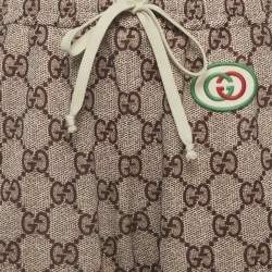 Pre Owned بنطلون غوثي جيرسي بني بطبعة GG صغير