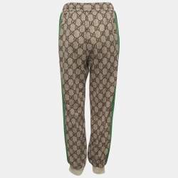 Pre Owned بنطلون غوثي جيرسي بني بطبعة GG صغير