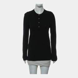 Pre Owned Gucci Half Button Cashmere Top