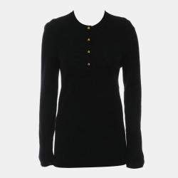 مملوكة مسبقًا Gucci Half Button Cashmere Top