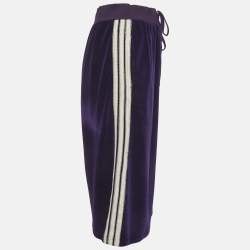 Pre Owned Gucci x Adidas Purple Velvet Knee-Length Skirt M
