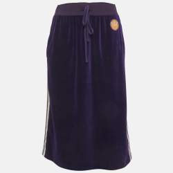 Pre Owned Gucci x Adidas Purple Velvet Knee-Length Skirt M