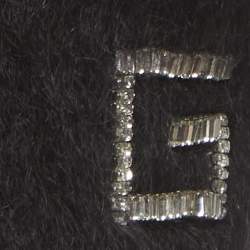 Pre Owned Gucci Black Mohair Blend One Shoulder Top XS