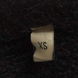 Pre Owned Gucci Black Mohair Blend One Shoulder Top XS