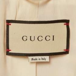 Pre Owned Gucci Red/White Striped Tweed Jacket M