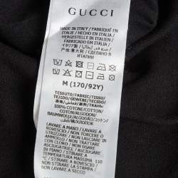 Pre Owned Gucci Black Gucci Hawaii Print Jersey Crew Neck T-Shirt M