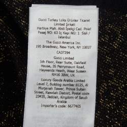 مملوكة مسبقًا توب غوتشي قطن لاميه أزرق GG مقاس صغير جدًا (إكس سمول)