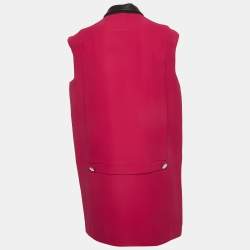 Pre Owned Gucci Pink Silk Leather Detail Sleeveless Top M