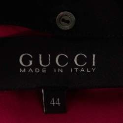 Pre Owned Gucci Pink Silk Leather Detail Sleeveless Top M