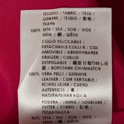 Pre Owned Gucci Pink Silk Leather Detail Sleeveless Top M