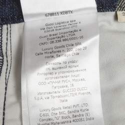 Pre Owned Gucci Blue GG Monogram Denim Straight Leg Jeans M/Waist 28"
