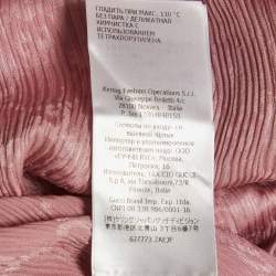 Pre Owned Gucci Pink GG Monogram Crinkled Silk Long Sleeve Shirt M