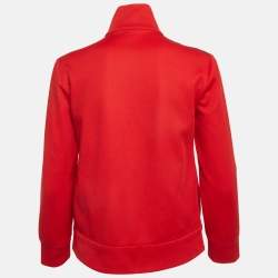Pre Owned Gucci Red Jersey Zip-Up Jacket S