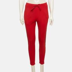 Pre Owned Gucci Red Jersey Track Pants S