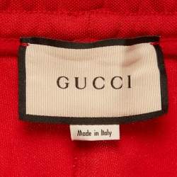 Pre Owned Gucci Red Jersey Track Pants S