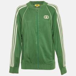 مملوكة مسبقًا Gucci x Adidas Green Jersey Bomber Jacket L
