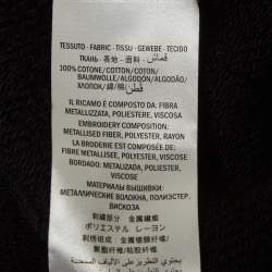 Pre Owned سويت شيرت قطن قديم بتصميم شعار مزين بالترتر أسود جوتشي مقاس صغير (إكس سمول)