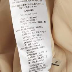 Pre Owned تنورة غوتشي صوف مقلمة كريمي/أحمر بتفاصيل حدوة حصان ميدي مقاس كبير