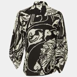 مملوكة مسبقًا Gucci Monochrome Printed Silk Shirt M