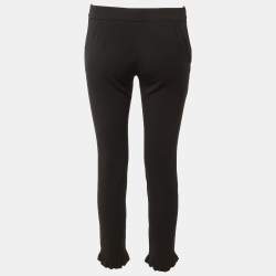 مملوكة مسبقًا Gucci Black Stretch Knit Ruffle Hem Pants S