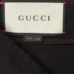 مملوكة مسبقًا Gucci Black Stretch Knit Ruffle Hem Pants S