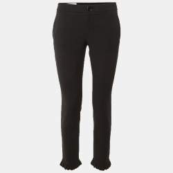 مملوكة مسبقًا Gucci Black Stretch Knit Ruffle Hem Pants S