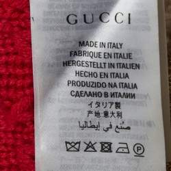 Pre Owned سترة غوتشي بيضاء مخططة ومحاكة بأسلاك لامعة مقاس كبير جدًا (إكس لارج)