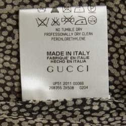 Pre Owned Gucci Multicolour Abstract Print Chiffon Neck Tie Blouse S