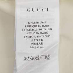 Pre Owned قميص غووتشي قطن مائل للأبيض بكشكشة مقاس صغير