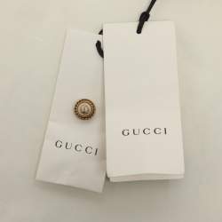 Pre Owned قميص غووتشي قطن مائل للأبيض بكشكشة مقاس صغير