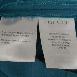 مملوكة مسبقًا Gucci Blue Gabardine Slim Fit Trousers S