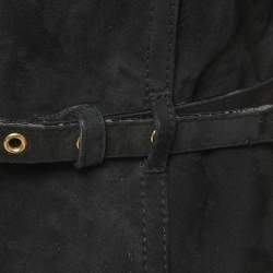 Pre Owned Gucci Black Suede Zip-Up Jacket M