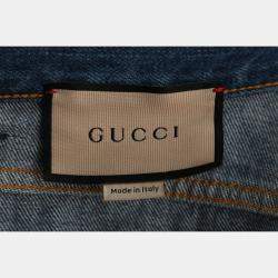 Pre Owned Gucci Denim Shorts with Horsebit Details
