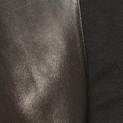 Pre Owned جاكيت مفتوح من الكشمير والجلد أسود من غوتشي بحجم صغير