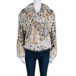 Pre Owned Gucci Beige Lynx Cat Fur Jacket S