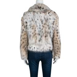 Pre Owned Gucci Beige Lynx Cat Fur Jacket S