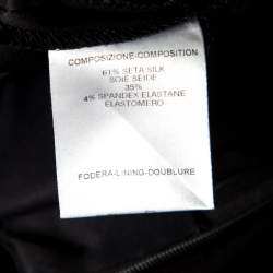 Pre Owned Gucci Black Silk Velvet Trim Pocket Pencil Skirt S