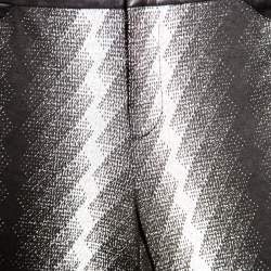 Pre Owned Gucci Metallic Argyle Patterned Lurex Knit Skinny Pants S