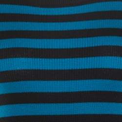 Pre Owned Gucci Black and Blue Striped Crew Neck Sweater XS
