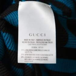 Pre Owned Gucci Black and Blue Striped Crew Neck Sweater XS