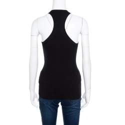 Pre Owned Gucci Black Lurex Ribbed Knit Tank Top XS